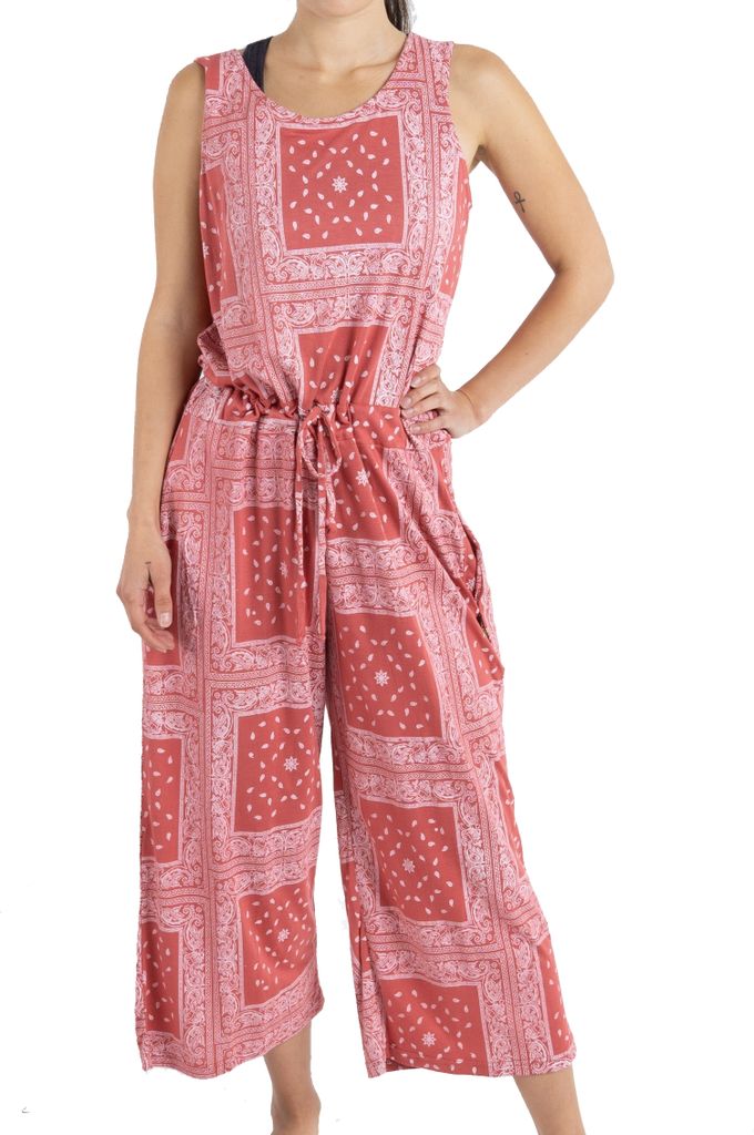 Sportlicher Jumpsuit, Sommer Overall, Hosenkleid, Yoga Einteiler - Koralle, Damen, Pink, Viskose, Größe: S