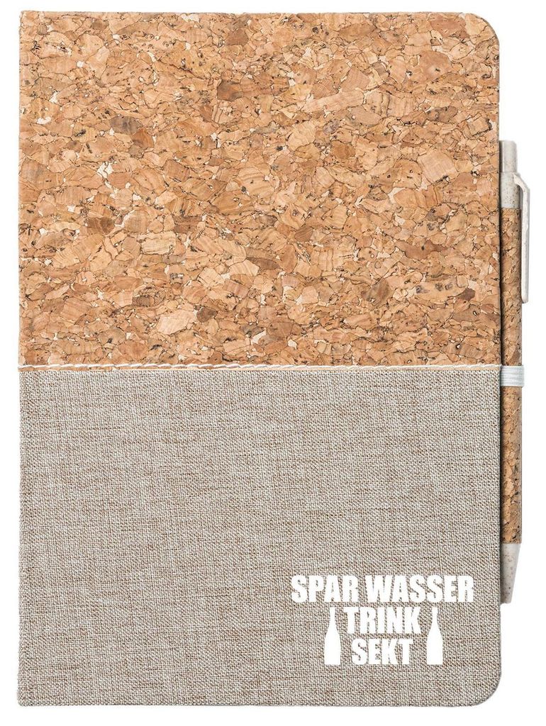 Huuraa Notizbuch A5 Spar Wasser Trink Sekt Sektflasche 80 Blatt inkl. Kugelschreiber Tagebuch Geschenkidee