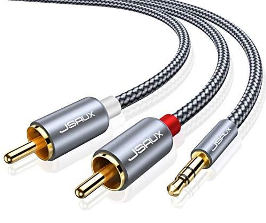 Klinke auf Cinch Kabel, 3.5mm Klinke auf 2 Chinch Stereo Audio Aux Kabel für TV, PC, Handy, MP3-Player, Lautsprecher, Heimkino, Autoradio, Tablet,...