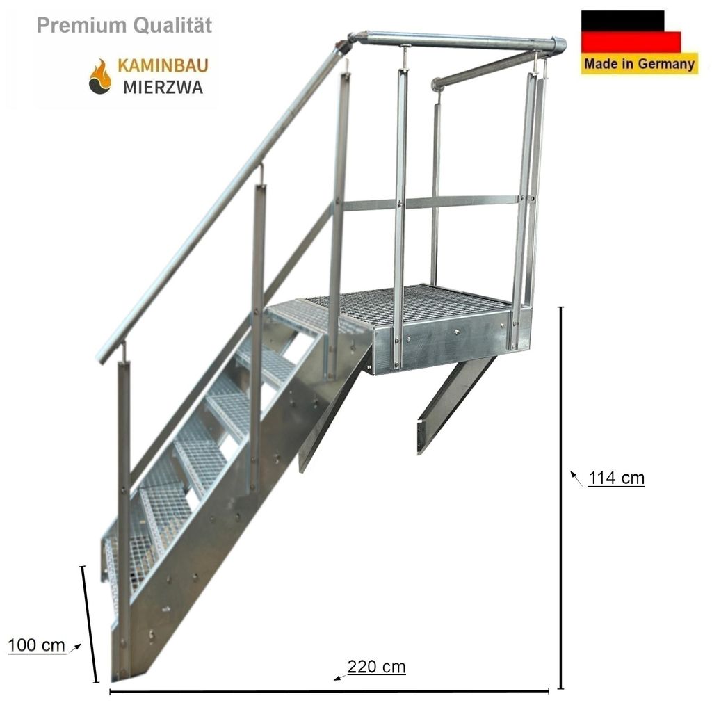 Scala a piattaforma in acciaio 6 gradini altezza 114cm Immagine del prodotto 