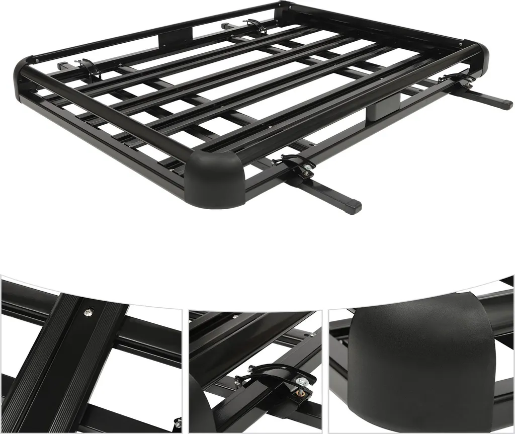 Galerie de toit durable design polyvalent - Structure renforcée noir mat - 3