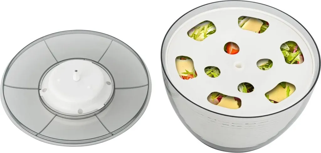 Asciuga Insalata Elettrico 4.75L USB - Rotazione 500 RPM Bianco