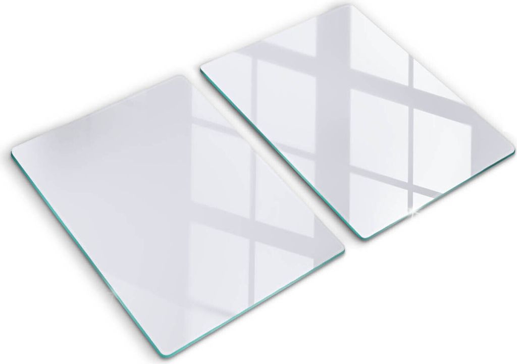 Abdeckung Glas - Küchenabdeckung - 2x40x52 cm - Abdeckplatte -weiße Farbe