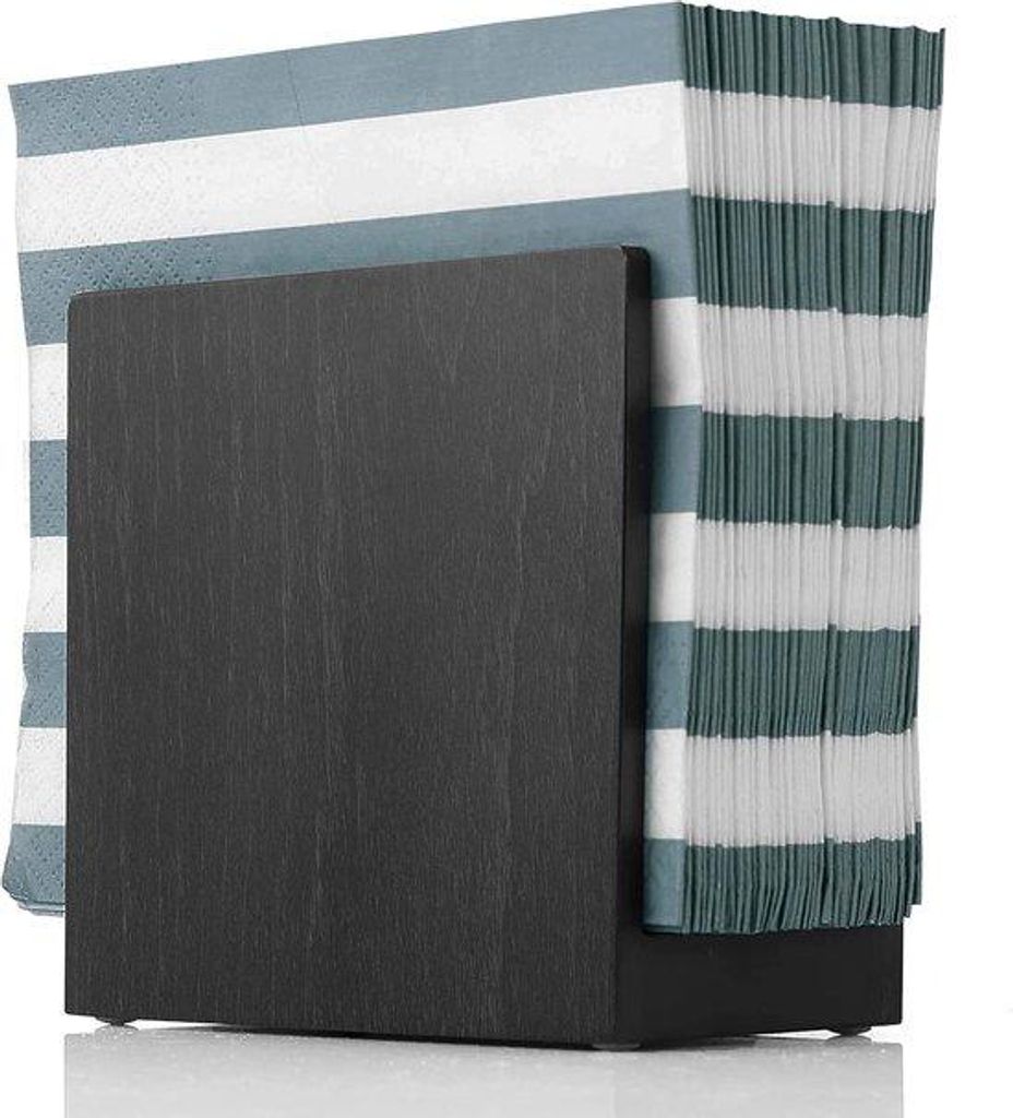 Rustikale Holzservierhalter schwarz ideal für Tischdeko