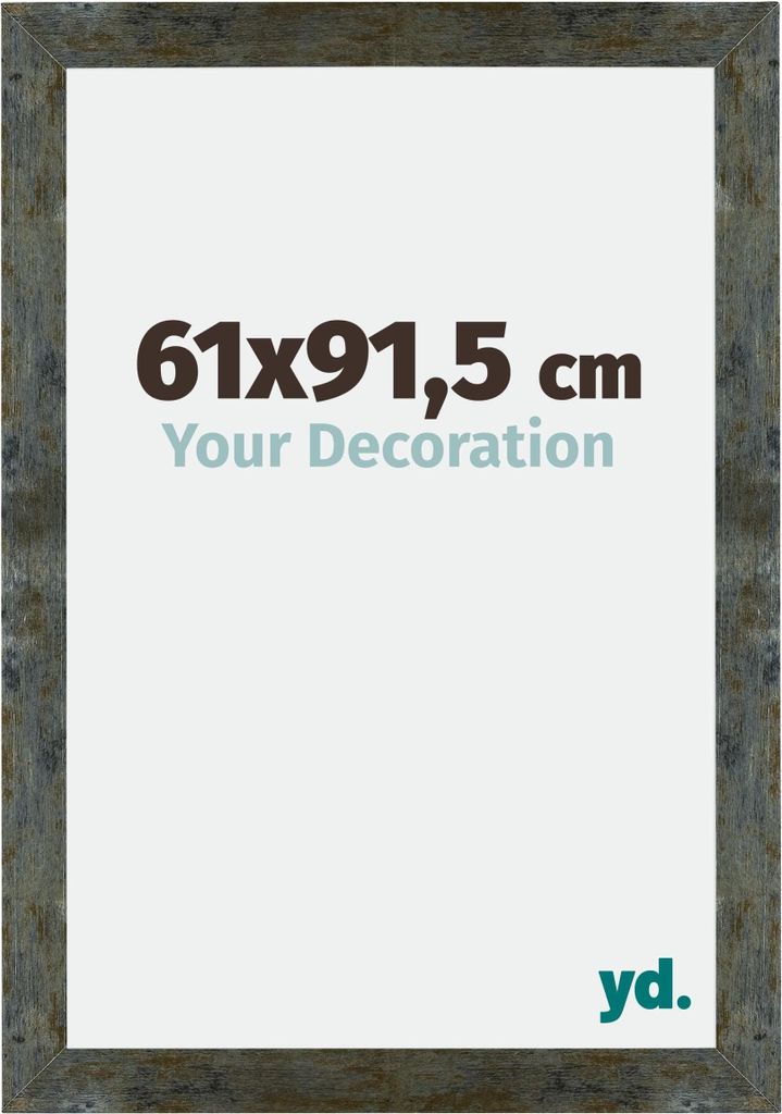 Bilderrahmen, 61x91.5 cm, Blau Gold Meliert, MDF, Mura