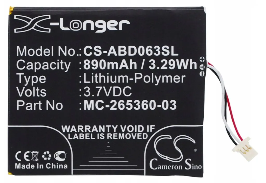 Batterie pour Amazon Kindle 7 haute capacité remplacement 890mAh
