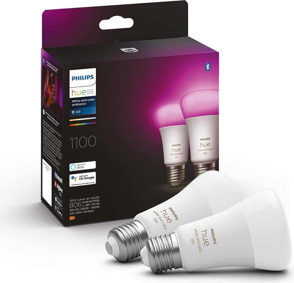 Weißes Farbambiente E27 1100lm 2er-Pack Produktbild 