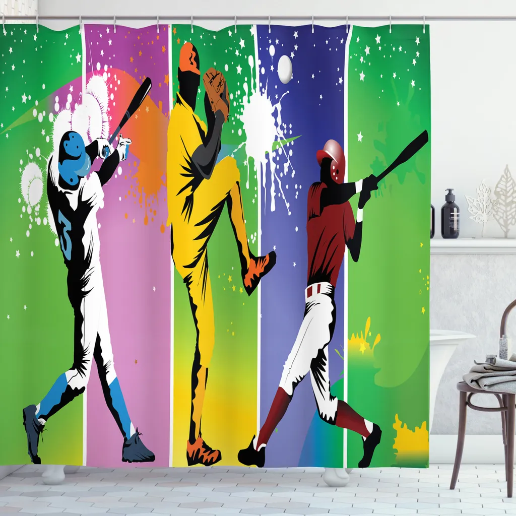 Tenda Doccia Design Grunge Baseball ABAKUHAUS 175x200