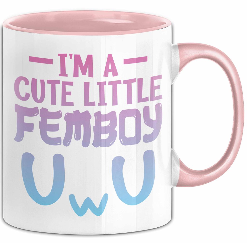 Femboy Tasse Geschenk Anime Transgender Lgbtq Im A Cute Little Femboy (Rosa)
