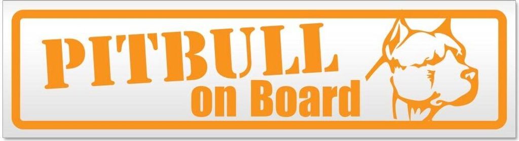 Kiwistar - Autoaufkleber - Orange - 60 x 16 cm - Pitbull on Board - Hinweis Aufkleber Sticker für Auto, Kfz, Fahrrad, PKW, LKW