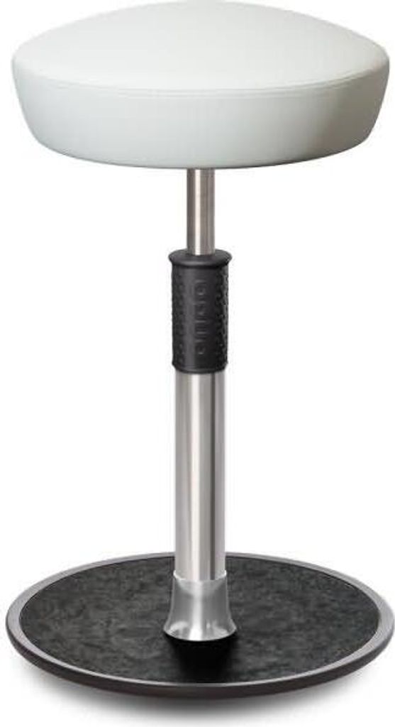 Sitz- Stehhocker Free Tall Hutsitz Boxmark Leder Weiß chrom /schwarz.
