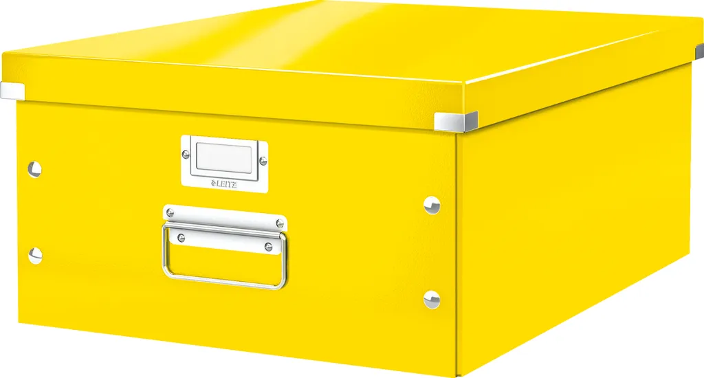 Boîte de rangement A3 Leitz WOW Jaune avec système Click and Store