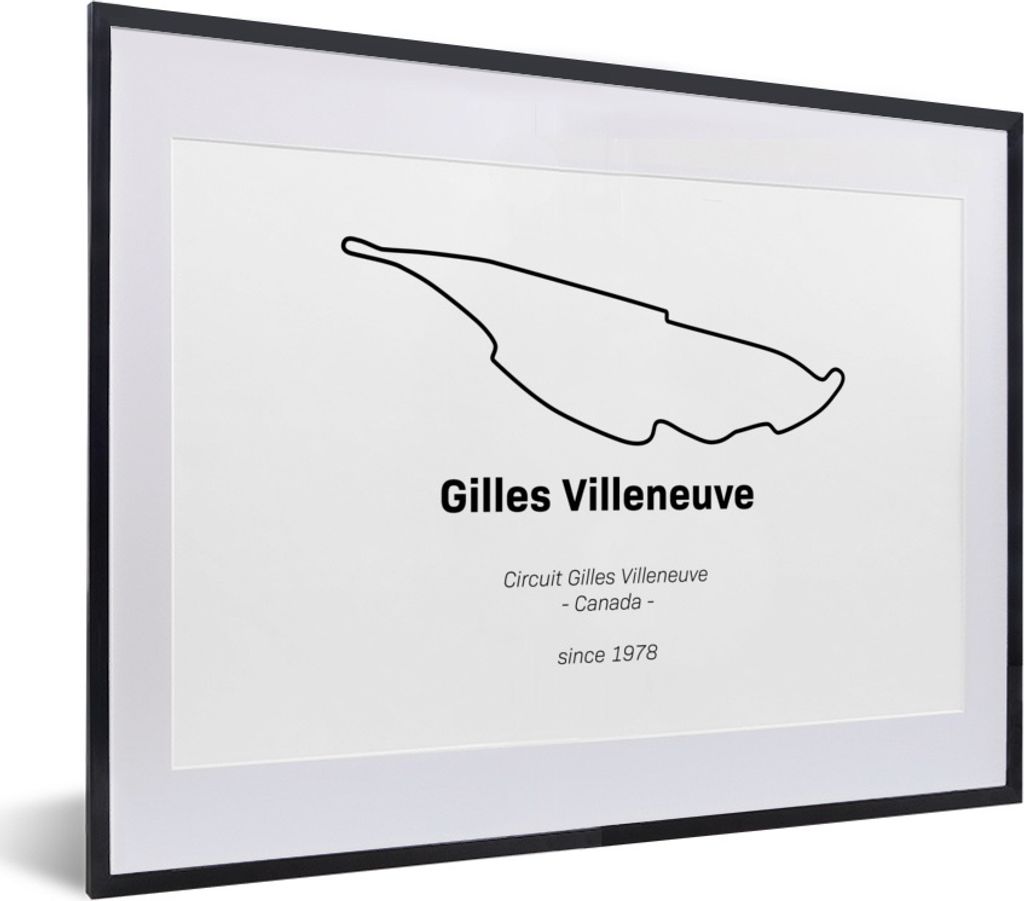 MuchoWow Gerahmtes Poster Formel 1 - Kanada - Rennstrecke 40x30 cm - Poster mit Schwarzem Bilderrahmen Wandposter Rahmen Foto Bilder - Bilderrahm...