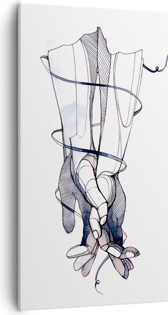 Bild auf Leinwand - Leinwandbild - Einteilig - Hände Surrealismus Grafik - 55x100cm - Wand Bild - Wanddeko - Wandbilder - Leinwanddruck - Bilder -...