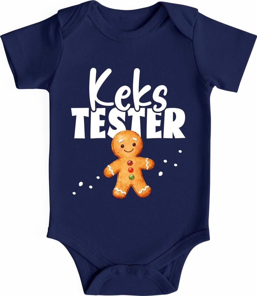 Baby Body kurzarm Lebkuchmann Kekstester Weihnachten XMAS Outfit für Mädchen & Jungen Baumwolle MoonWorks
