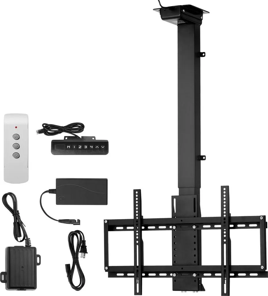 Support TV motorisé plafond 32-55 pouces réglable avec télécommande RF - 9