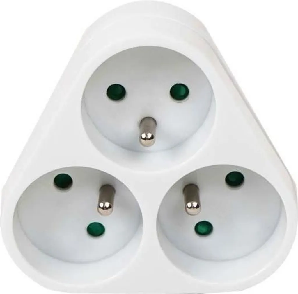 Presa multipla Triplite, 3x16A, triangolare, bianca, conforme NF