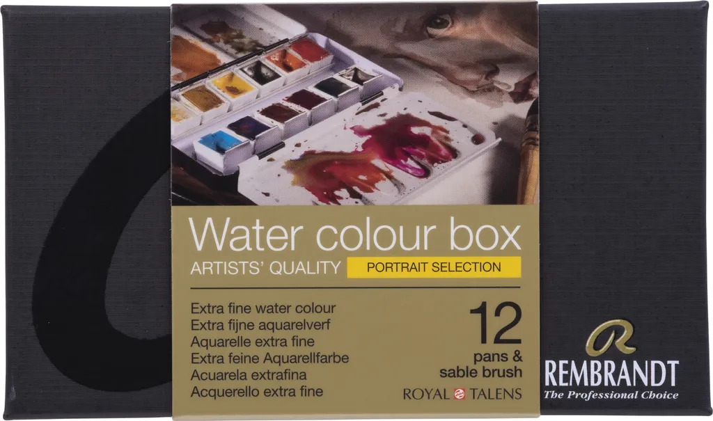 Aquarelle Rembrandt Portrait : 12 Couleurs Peau en Coffret Métallique