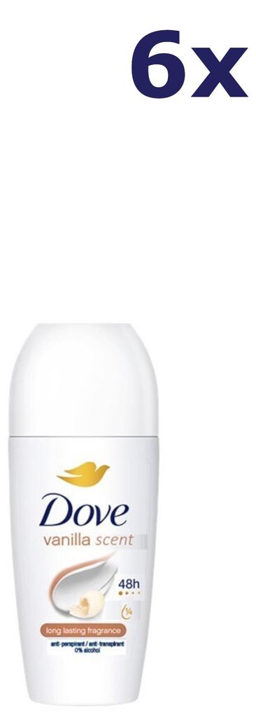 6x Dove Deo Roll-on - Vanilla 50 ml