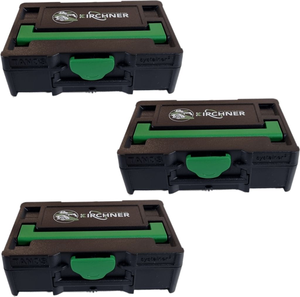 Tanos 3x Micro Systainer³ XXS 33 Festool komp. Kirchner Edition 31,3x105x66 mm