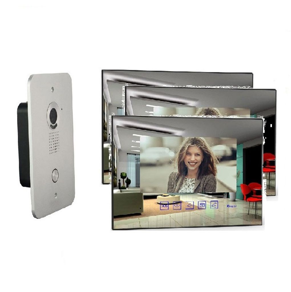 4-Draht Video Türsprechanlage Türklingel Gegensprechanlage mit 7" LCD Monitor DE 