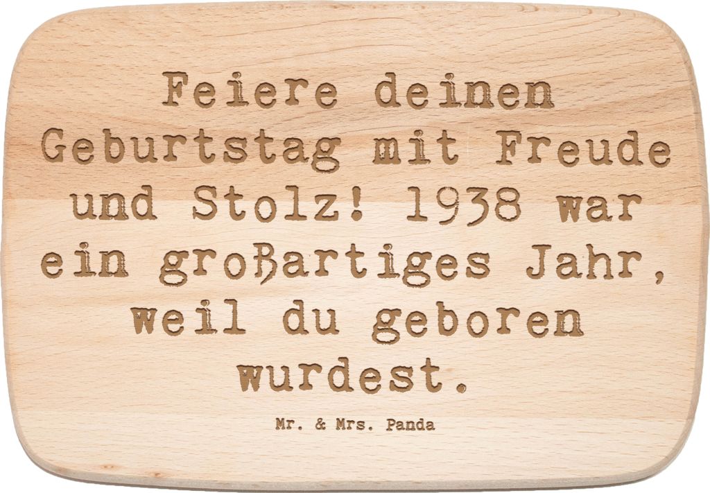 Mr. & Mrs. Panda Schneidebrett Spruch 1938 Geburtstag - Transparent - Geschenk, Happy Birthday, schneidebrettchen, Frühstücksbrett, Nostalgie, Ho...