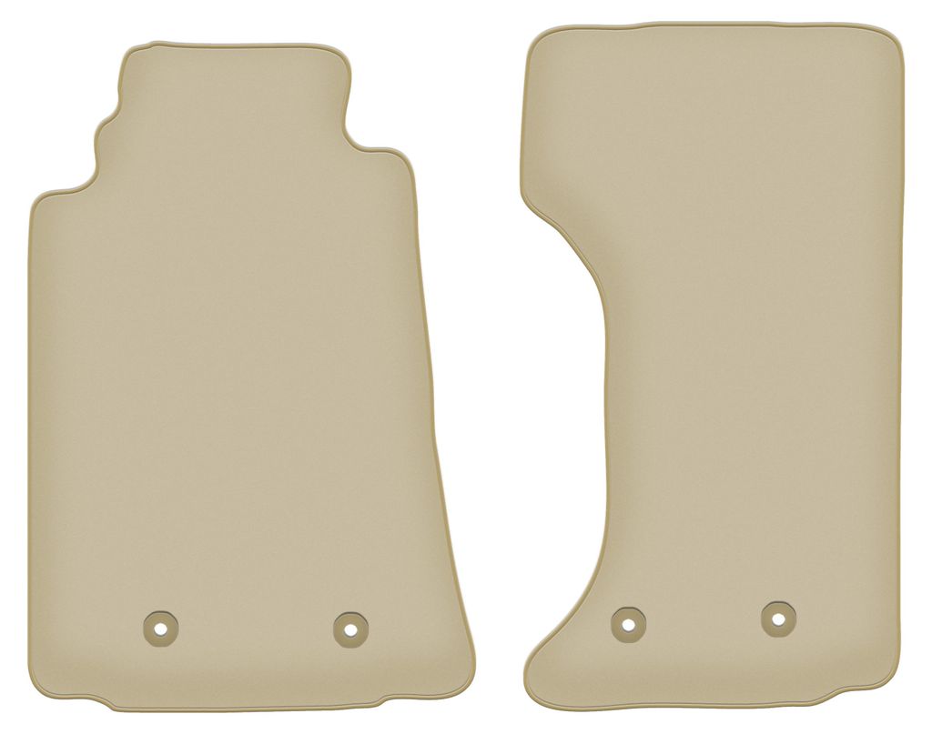 Velours-Fußmatten Vorne PREMIUM beige passend für Mazda MX-5 III (2005-2015, Cabrio) – mit Befestigungen – passgenau
