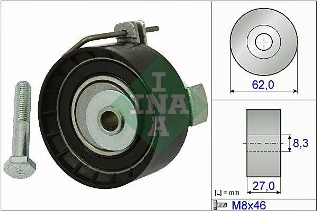 Galet tendeur de distribution robuste compatible Volvo C30 S40 V50