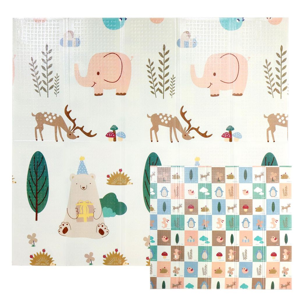 Krabbelmatte Baby Spielmatte Kinder 196x176x1cm Faltbar Produktbild 