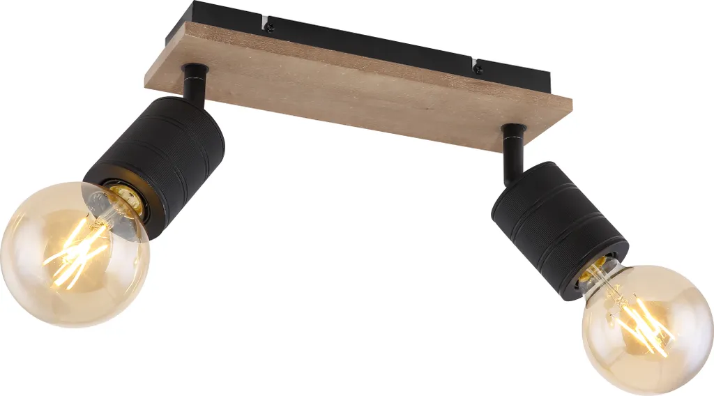 Faretto Orientabile 2 Luci Globo Lighting - Legno e Metallo E27