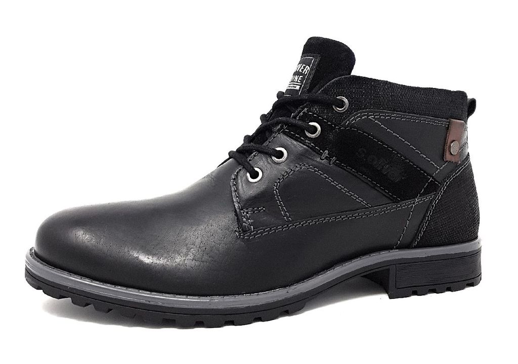 s.Oliver Herrenschuhe Stiefel Schnürstiefelette Schwarz, Schuhgröße:43 EU