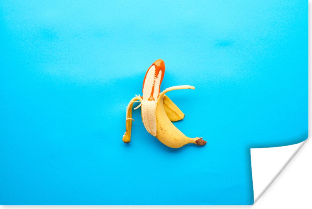 MuchoWow Poster Banane - Orange - Blau 180x120 cm - Fotoplakat