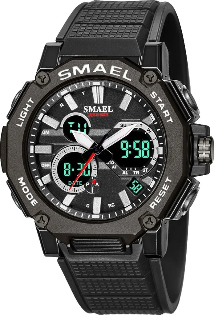 Montre Sport SMAEL TROY Noire KP14129 - Modèle Homme Antichoc Etanche