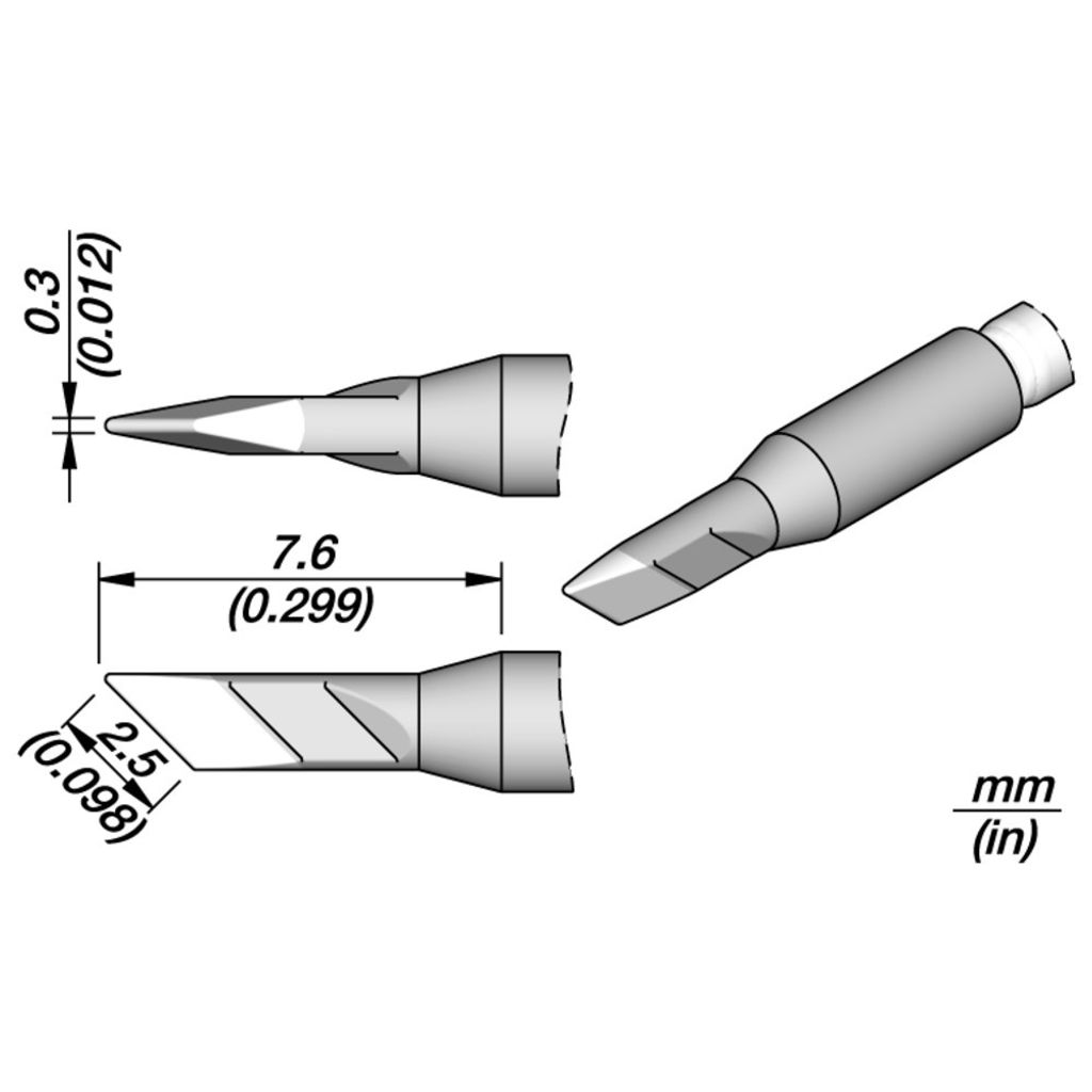 JBC Lötspitze Serie C210, Sonderform, C210033/2,5 mm, Produktbild 