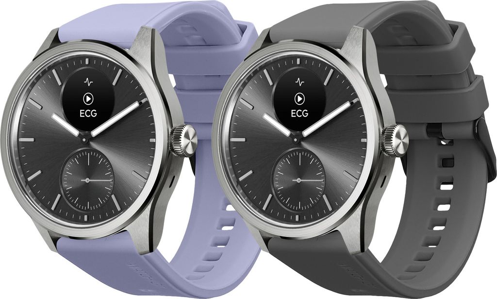kwmobile 2x Sportarmband kompatibel mit Withings ScanWatch 42mm / Steel HR 40mm / ScanWatch Horizon Armband - Fitnesstracker Band Set aus TPU Silikon