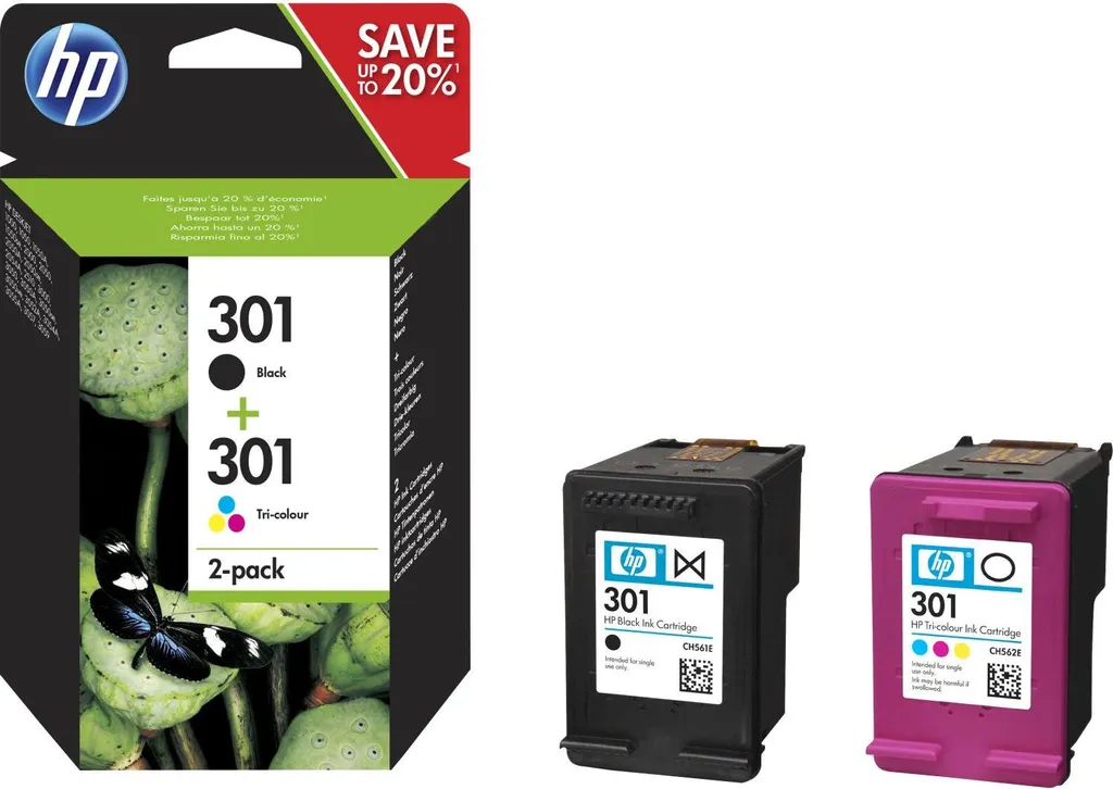 Cartucce HP 301 Originali Nero/Colore Pack da 2 - Stampa Senza Errori