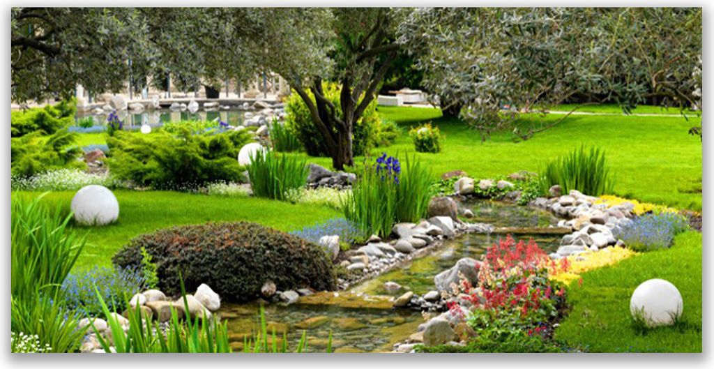 Küchenrückwand aus Glas 120x60cm Spritzschutz Garten Natur