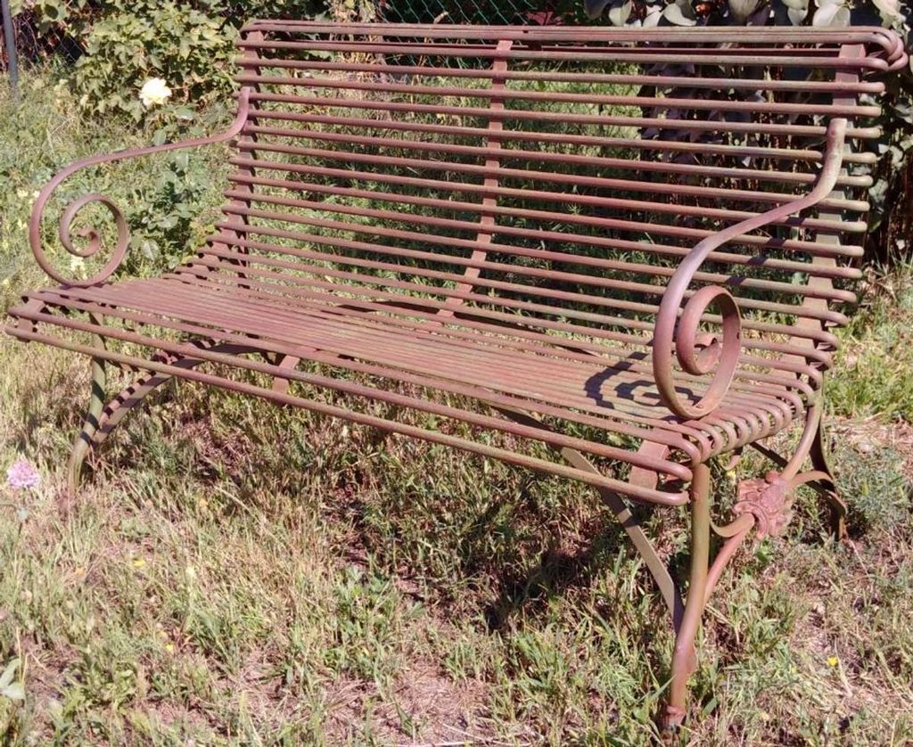 Casa Padrino Schmiedeeisen 2er Gartenbank - Gartenbank mit Klauenbeine