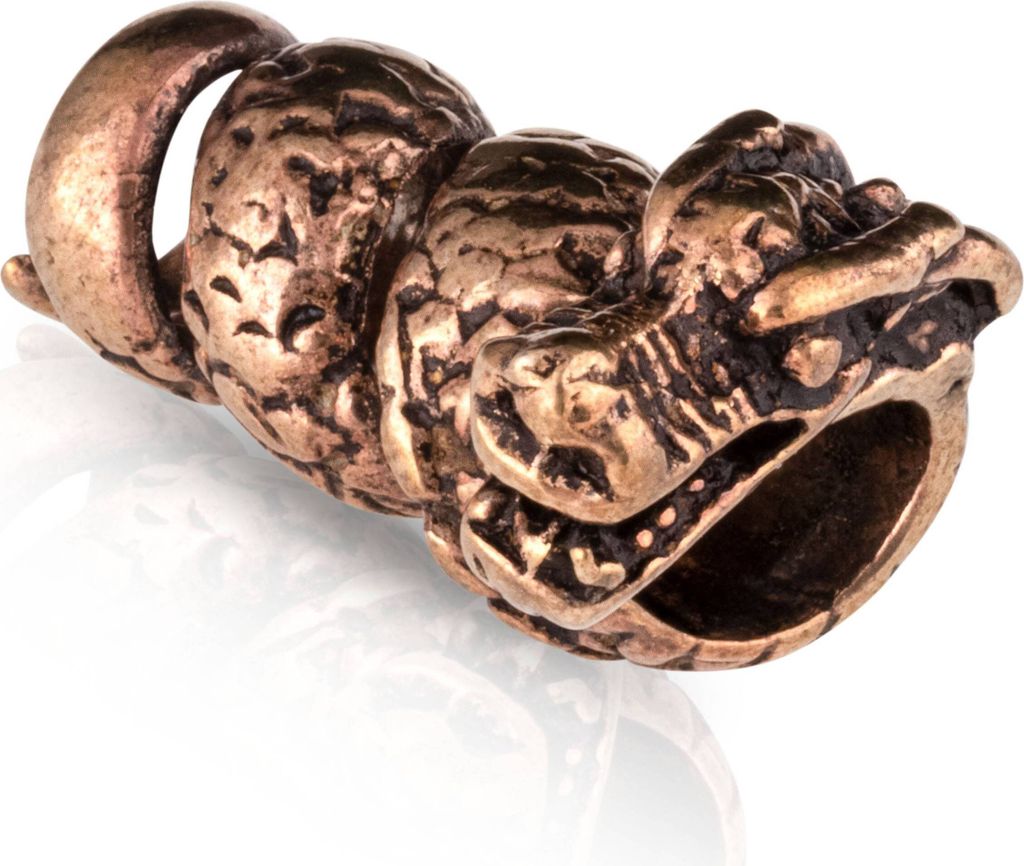 Bronze Bartperle Drache Gerrit Germanisch Keltisch Wikinger Schmuck Gothic 3141