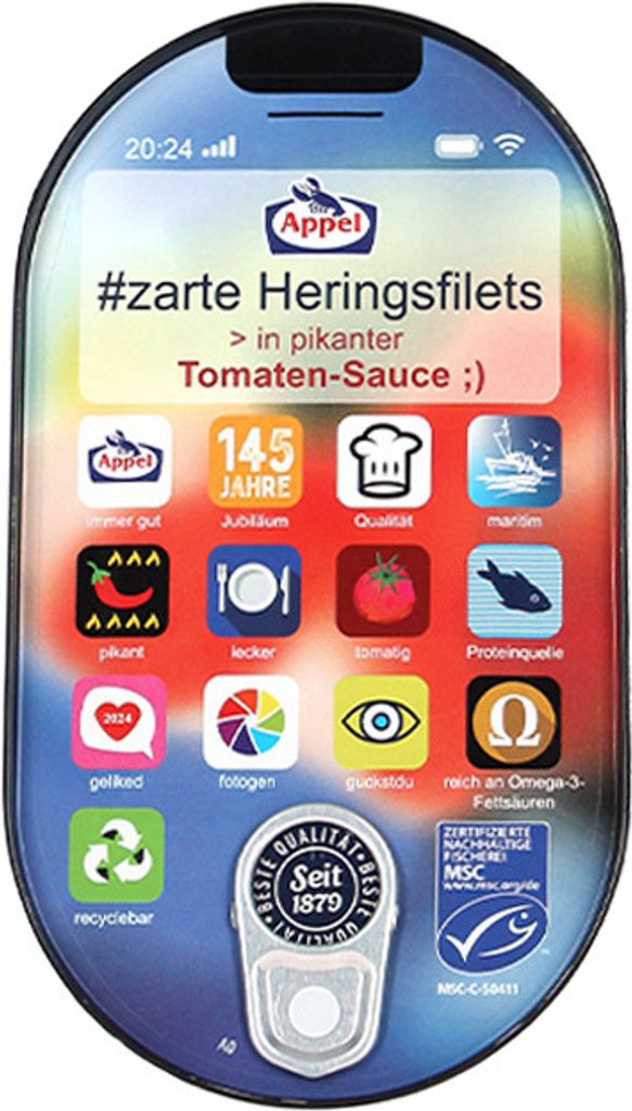 APPEL MSC Heringsfilets in pikanter Tomaten-Sauce, Produktbild 