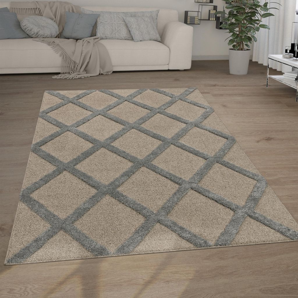 Tappeto a pelo lungo per soggiorno Shaggy 3D effetto etnico Immagine del prodotto 