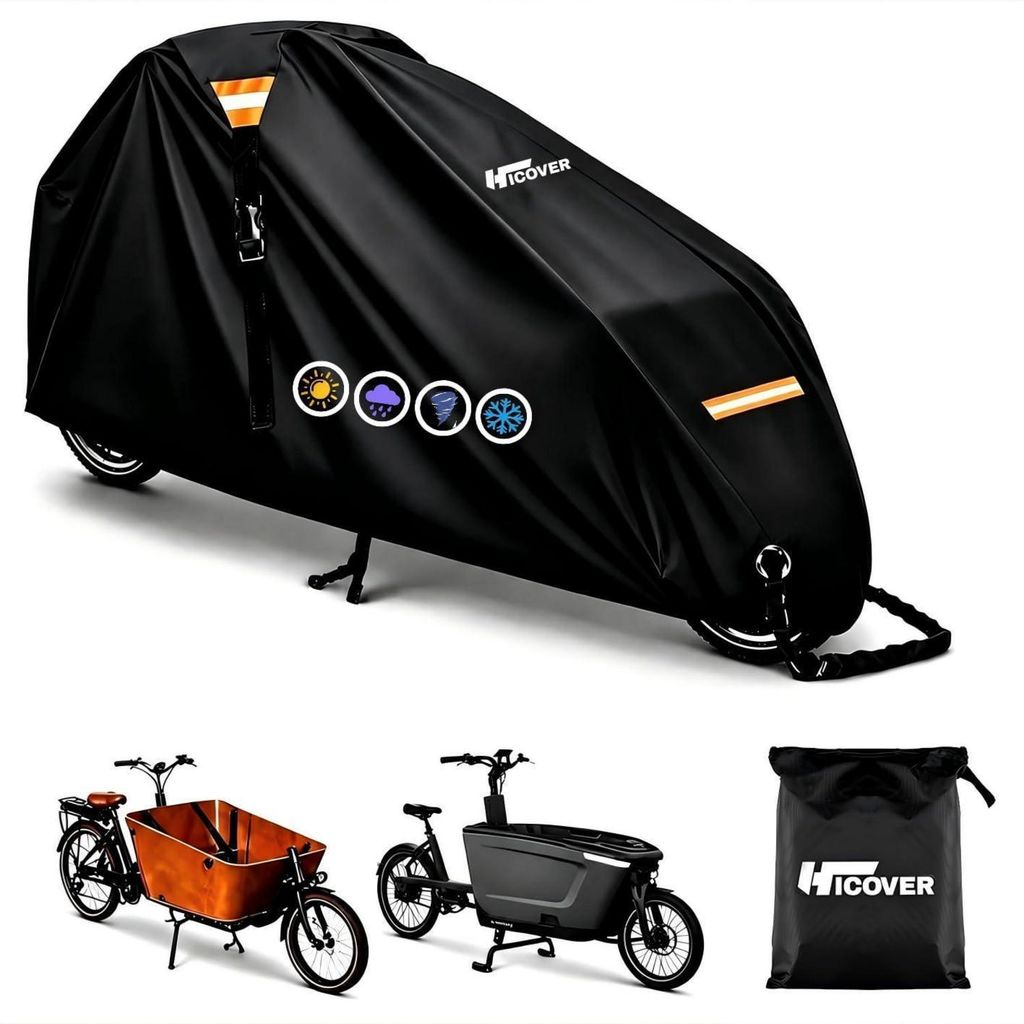 Waterdichte afdekhoes voor bakfiets, 600D PU, afmetingen Productafbeelding 