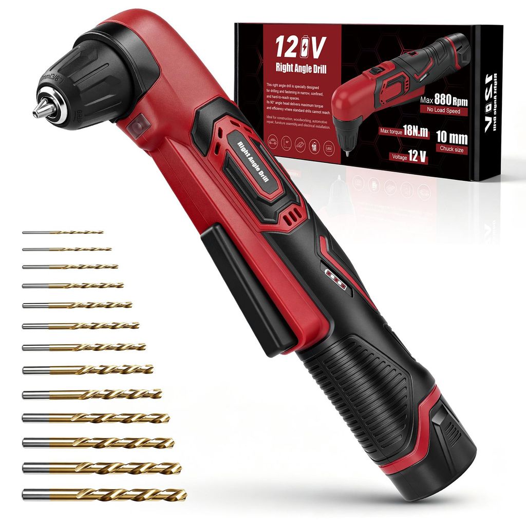 Perceuse d'angle sans fil, perceuse d'angle 12V, tête Image du produit 