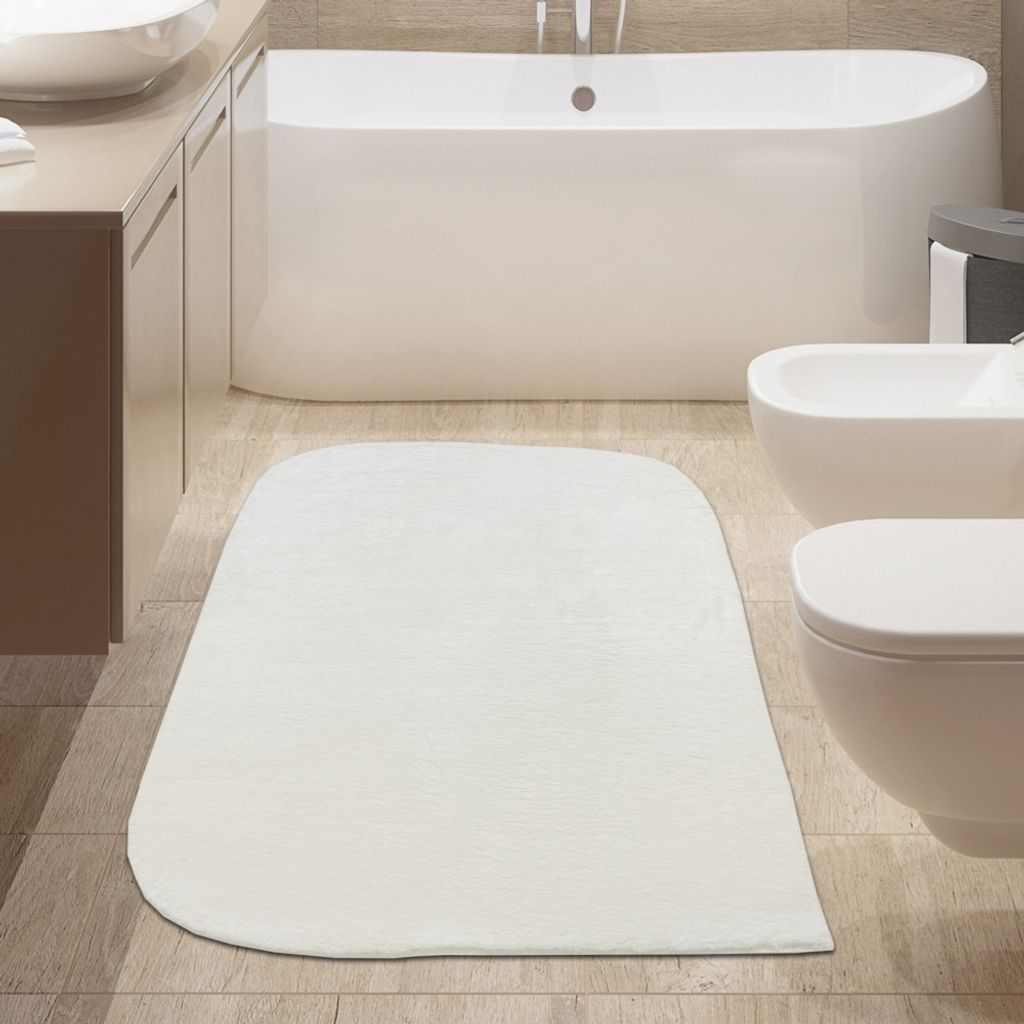 Designer Badezimmer Teppich Tropfenform in creme Größe - 60 x 100 cm