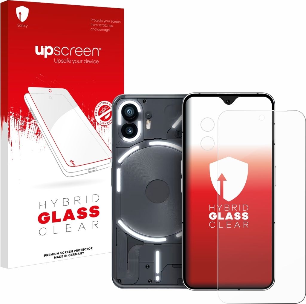 upscreen Schutzglas für Nothing Phone (2) (Display+Kamera) Schutzfolie Panzer Folie Glas Display Schutz klar