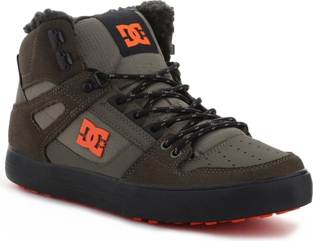 DC Shoes Pure Hi Top WC Herren Schnürung Lässige Turnschuhe Olive – 11 Großbritannien - 46 EU - 12 US