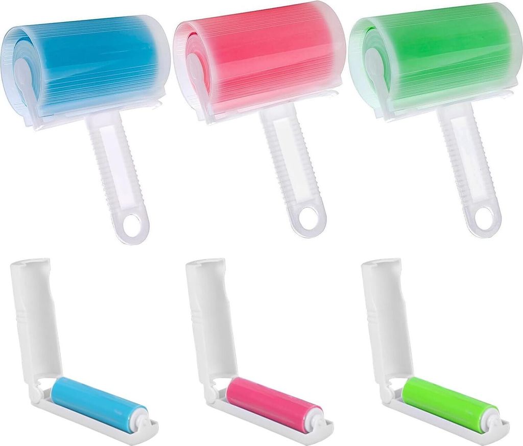 6 Stück Fusselroller Wiederverwendbar Fusselrollen, Waschbarer Fusselrolle für Haaren, Staub, Fusseln,Tierhaaren