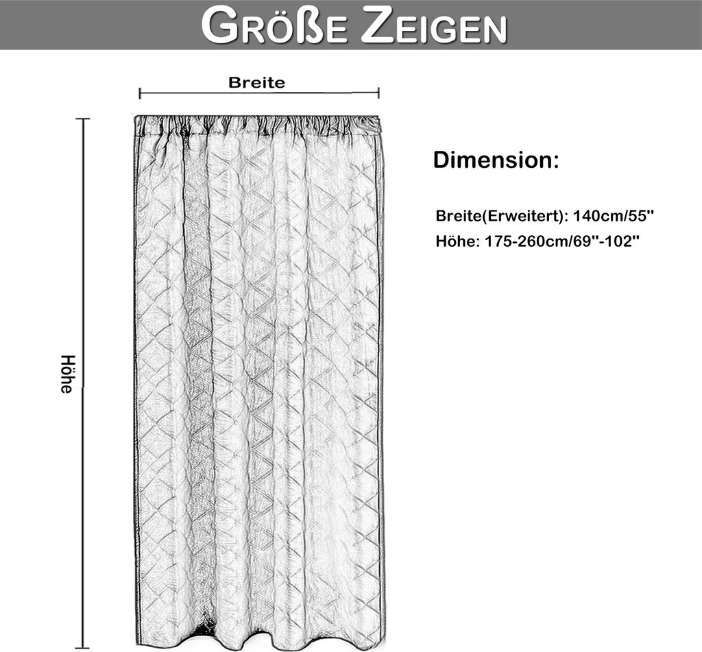 Thermovorhang Kälteschutz Kräuselband Stangendurchzug, Produktbild 10