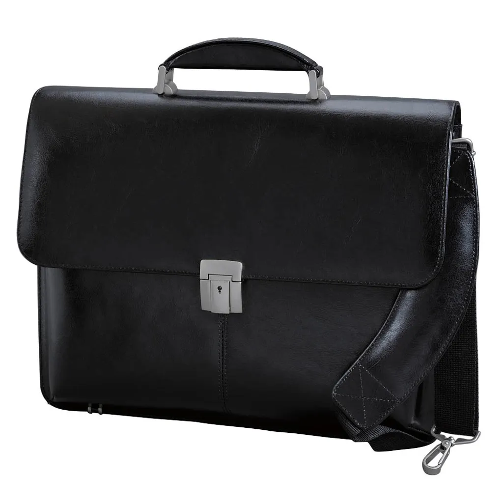 Porte-documents Alassio 47011 FAENZA en Cuir Noir avec Finition Artisanale