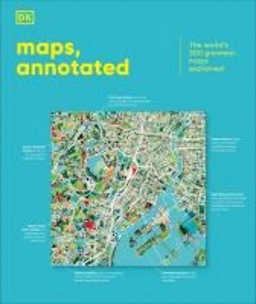 Livre Atlas Maps Annotated avec Cartes Illustrées pour Collectionneur